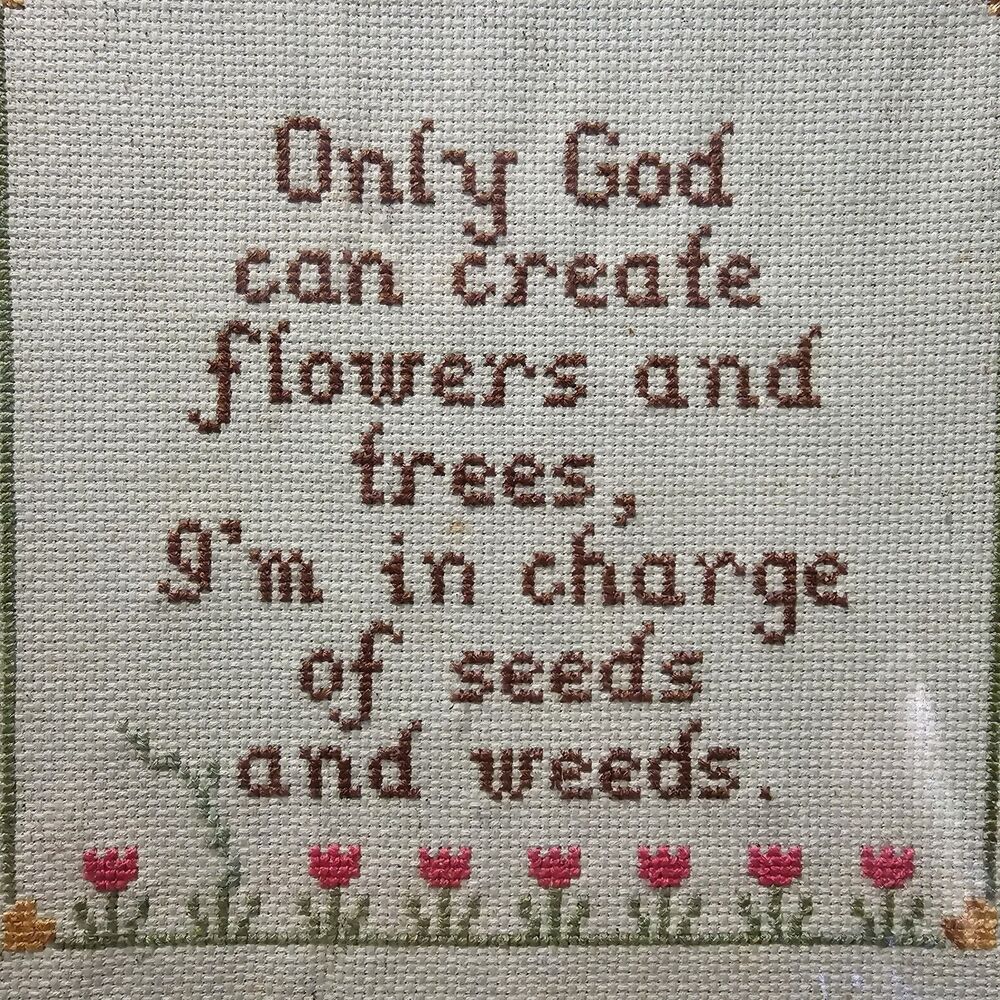Framed Cross Stitch PRINT comedic Quote